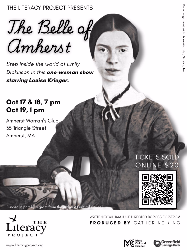 Step Into the World of Emily Dickinson:             The Belle of Amherst Comes to Amherst This October